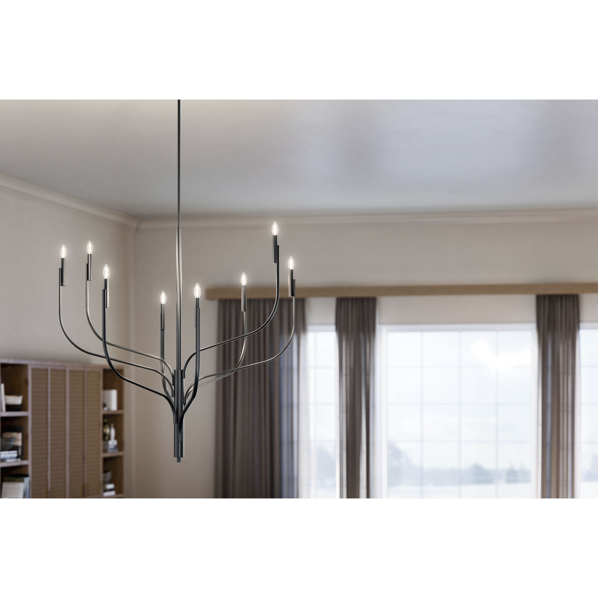 Livadia 8 Light Black Chandelier Ceiling Light, 1 Tier Large